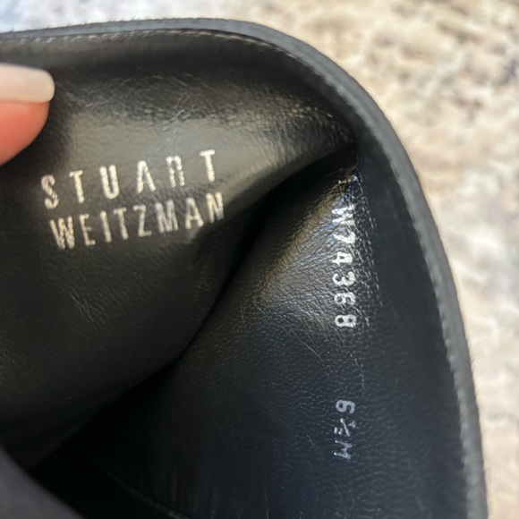 Stuart Weitzman knee high 5” stiletto suede black/gray sock boot 6.5 new REDUCED - Picture 4 of 8